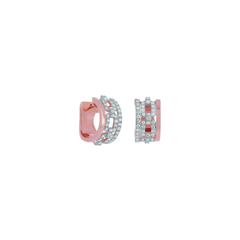 Boucles d'oreilles Ph. Tisseront en or rose et diamants