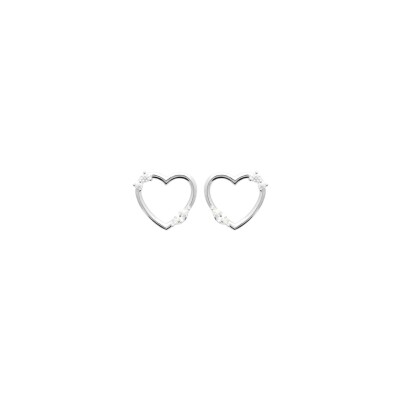 Boucles d'oreilles en argent rhodié et oxydes de zirconium