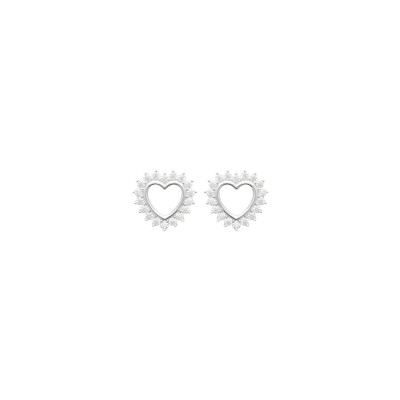 Boucles d'oreilles en argent rhodié et oxydes de zirconium