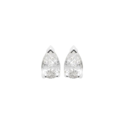 Boucles d'oreilles en argent rhodié et oxydes de zirconium