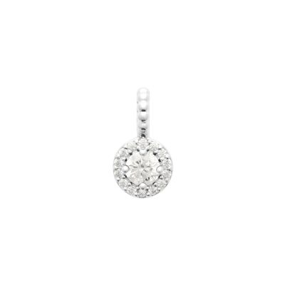 Pendentif en argent rhodié et oxyde de zirconium