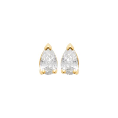 Boucles d'oreilles en plaqué or et oxydes de zirconium