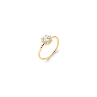 Bague en plaqué or et oxyde de zirconium
