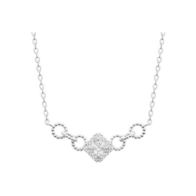 Collier en argent rhodié et oxyde de zirconium
