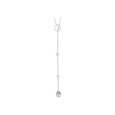Collier en argent rhodié et oxyde de zirconium