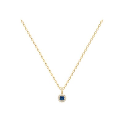 Collier en plaqué or et pierre de couleur
