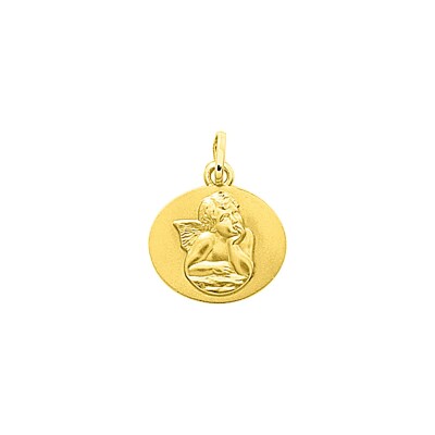 médaille ange en or jaune