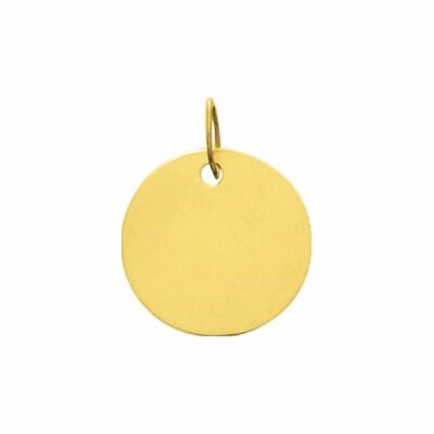 Pendentif plaque ronde en or jaune