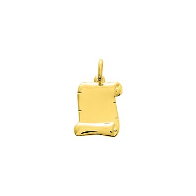Pendentif à graver parchemin en or jaune