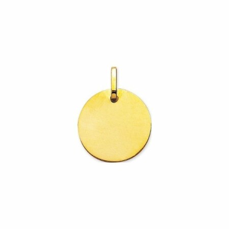 Pendentif plaque ronde en or jaune