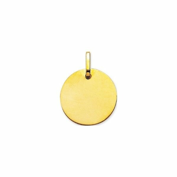 Pendentif plaque ronde en or jaune