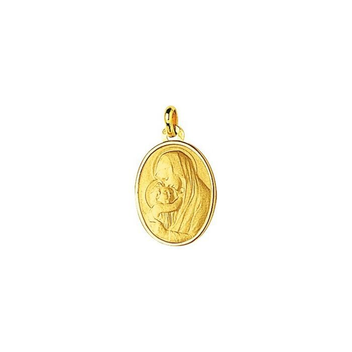 Médaille Vierge et l'enfant en or jaune