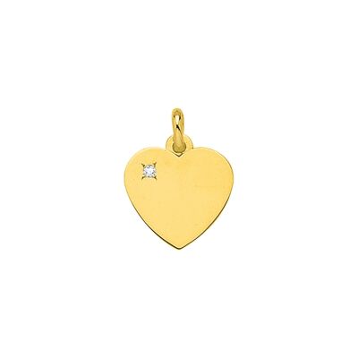 Pendentif en or jaune et oxyde de zirconium