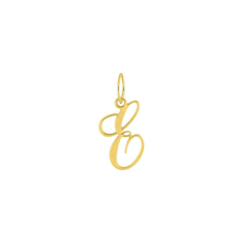 Pendentif lettre E en or jaune
