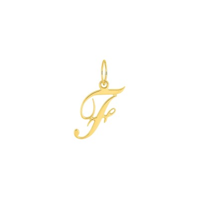 Pendentif lettre F en or jaune