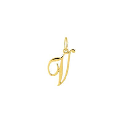 Pendentif lettre V en or jaune