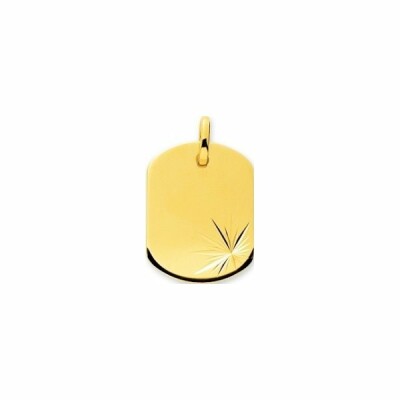 Pendentif plaque tonneau lapidée en or jaune