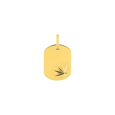 Pendentif à graver plaque tonneau lapidé en or jaune