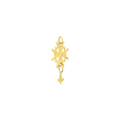 Pendentif croix huguenote en or jaune
