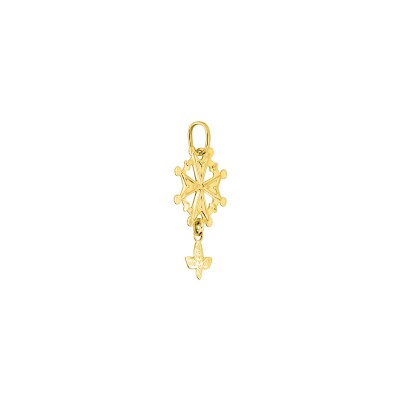 Pendentif croix huguenote en or jaune