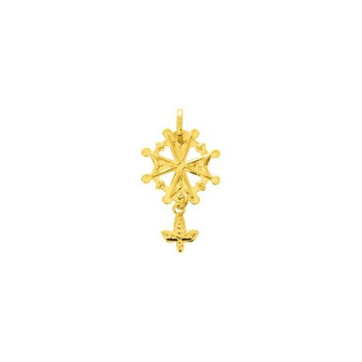 Pendentif croix huguenote en or jaune