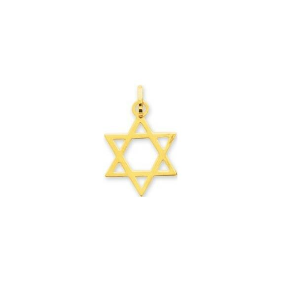 Médaille religieuse étoile de David en or jaune
