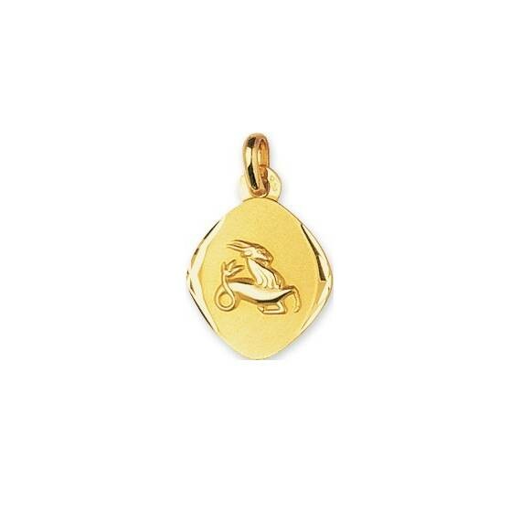 Médaille zodiaque capricorne en or jaune