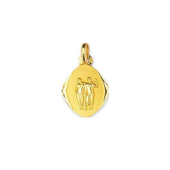 Médaille zodiaque gémeaux en or jaune