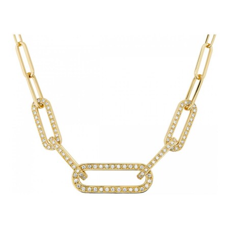 dinh van Maillon L necklace, yellow gold and diamonds