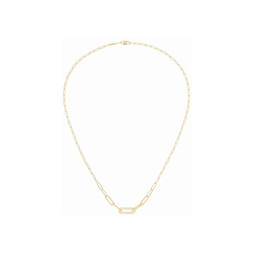 Collier dinh van Maillon petit modèle en or jaune et diamants