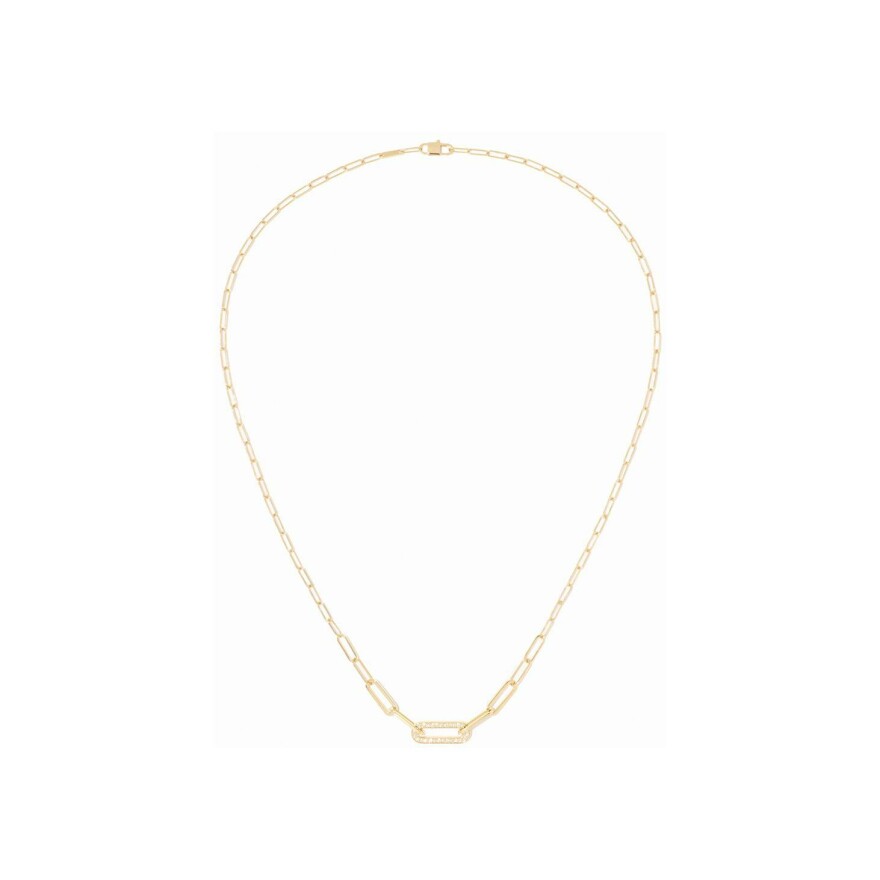 Collier dinh van Maillon petit modèle en or jaune et diamants