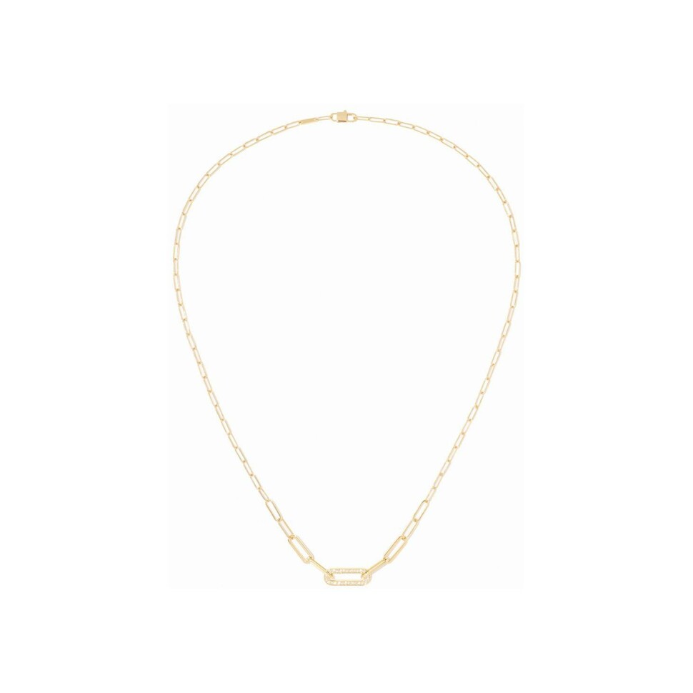 Collier dinh van Maillon petit modèle en or jaune et diamants