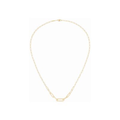 Collier dinh van Maillon petit modèle en or jaune et diamants