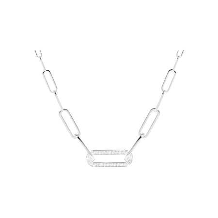 Collier dinh van Maillon petit modèle en or blanc et diamants