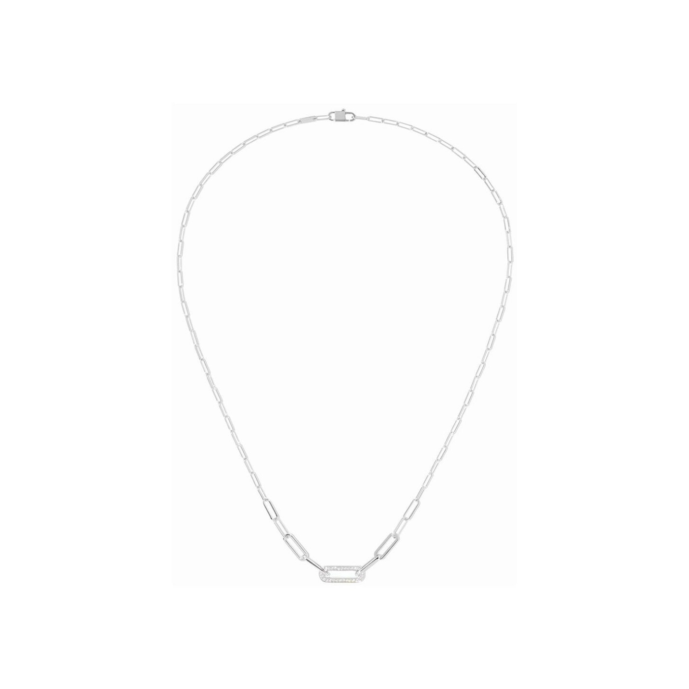 Collier dinh van Maillon petit modèle en or blanc et diamants