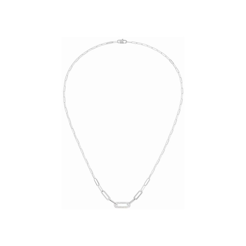 Collier dinh van Maillon petit modèle en or blanc et diamants