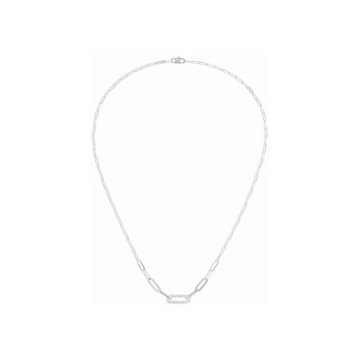 Collier dinh van Maillon petit modèle en or blanc et diamants