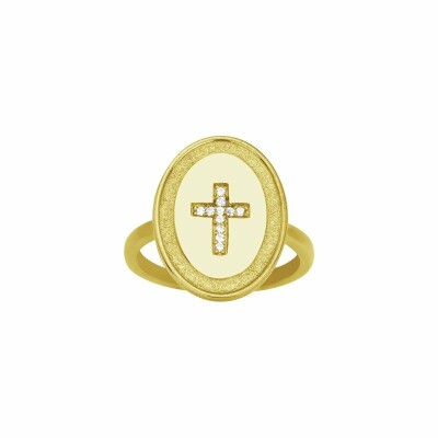 Bague Phebus en plaqué or et oxydes de zirconium