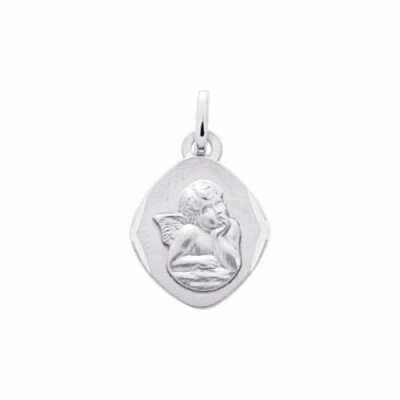 Médaille Ange en or blanc