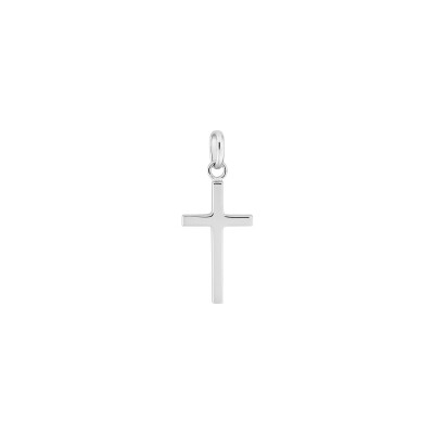 Pendentif croix en or blanc