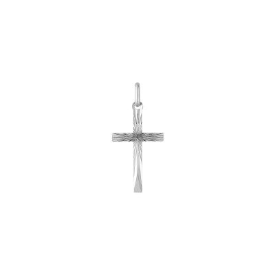 Pendentif croix en or blanc