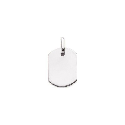 Médaille plaque tonneau en or blanc