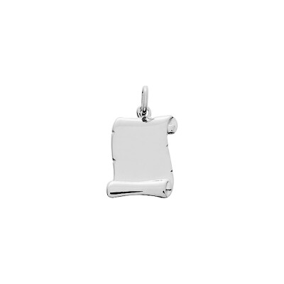 Pendentif à graver parchemin en or blanc