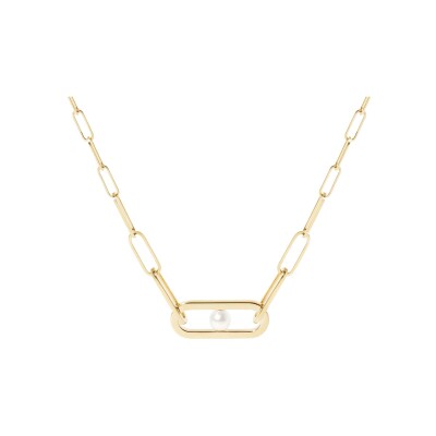 Collier Dinh Van Maillon Perle petit modèle en or jaune et perle Akoya