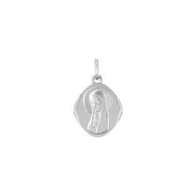 Médaille Vierge en or blanc