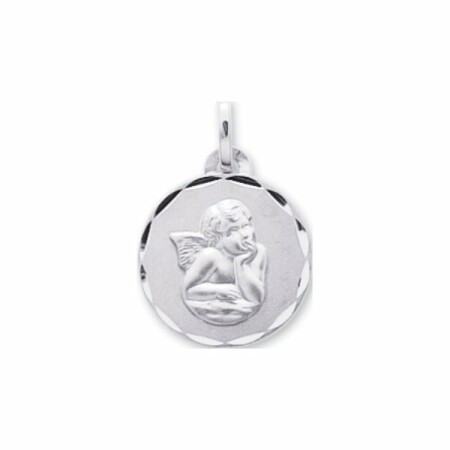 Médaille Ange en or blanc