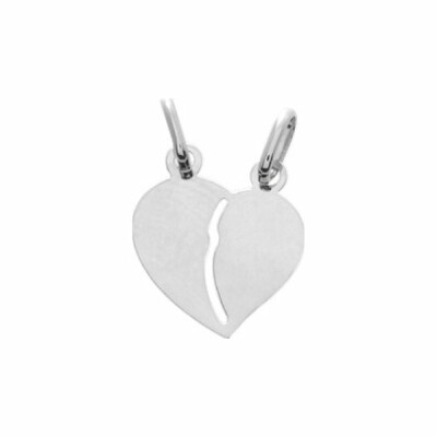 Pendentif coeur en or blanc