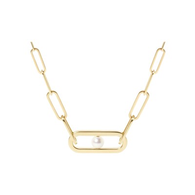 Collier Dinh Van Maillon Perle moyen modèle en or jaune et perle Akoya