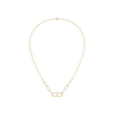 Collier Dinh Van Maillon Perle moyen modèle en or jaune et perle Akoya