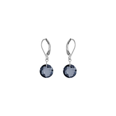 Boucles d'oreilles Dormeuse en or blanc et topaze Blue London